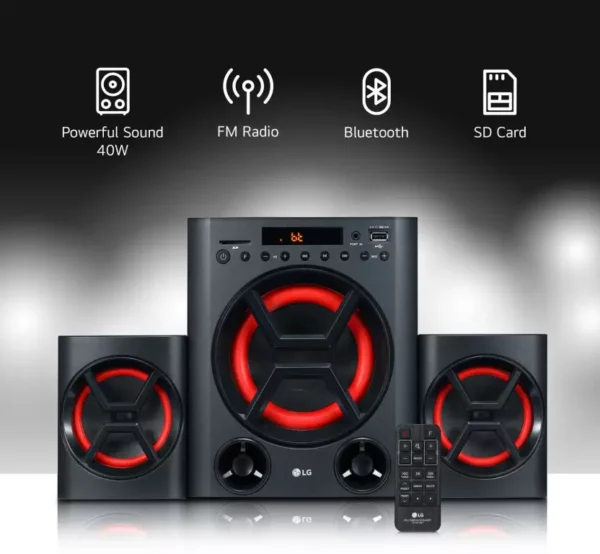 LG LK72B, Deep Bass, USB, SD Card and FM Radio 40 W Bluetooth Home Theatre  (Black, 2.1 Channel) - Image 2