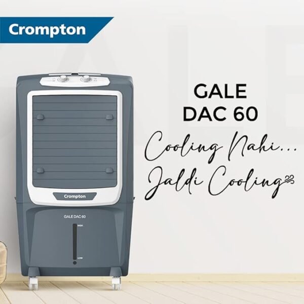 Crompton Gale DAC 60 Litres Desert Air Cooler for home | Large & Easy Clean Ice Chamber | 4-Way Air Deflection | Density Honeycomb Pads | Everlast Pump - Image 4