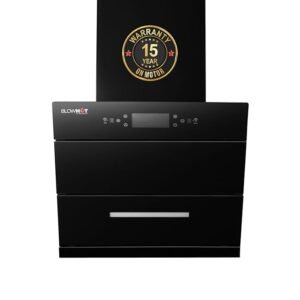 BLOWHOT LEIA S BAC MS Chimney: 60cm With Free Installation Kit | 1,300 m³/h Power | Filterless Technology | Flip Auto Open | Heat Auto Clean | Motion Sensor | 15-Year Motor Warranty
